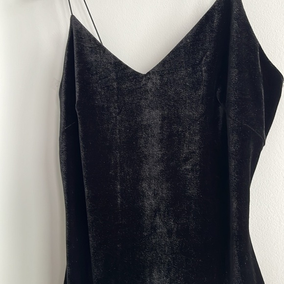 Soft Warm Black Dress, medium, velvet feel, lined, spaghetti straps knee length - Picture 3 of 13